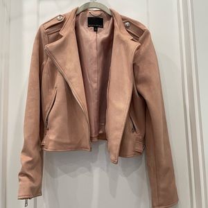 Banana Republic Pink Suede Moto jacket. Size Medium